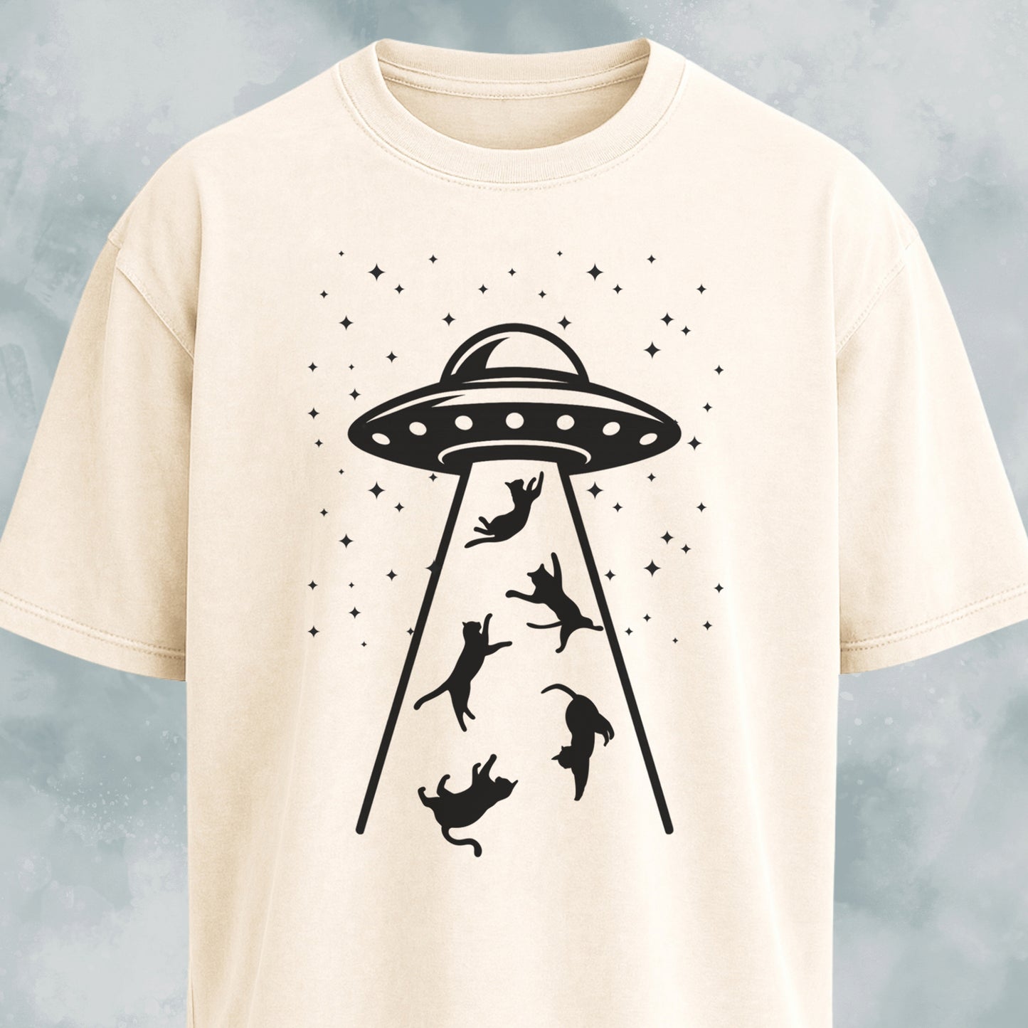 UFO Space Invasion Cat Abduction T-Shirt