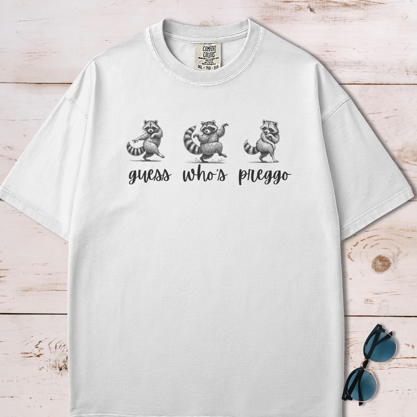 Guess Who's Preggo Raccoon Pregnancy Revealing T-Shirt