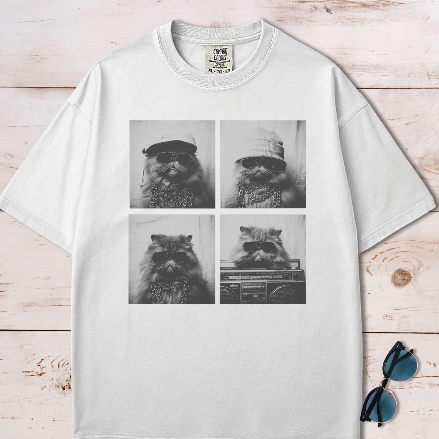 Y2K Photo Booth Cool Cats Collage T-Shirt