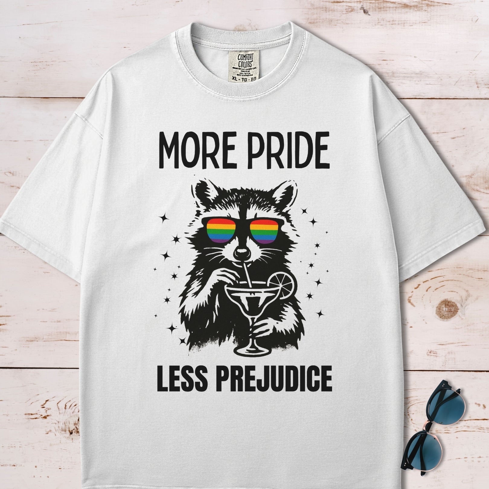 More Pride Less Prejudice Raccoon T-Shirt