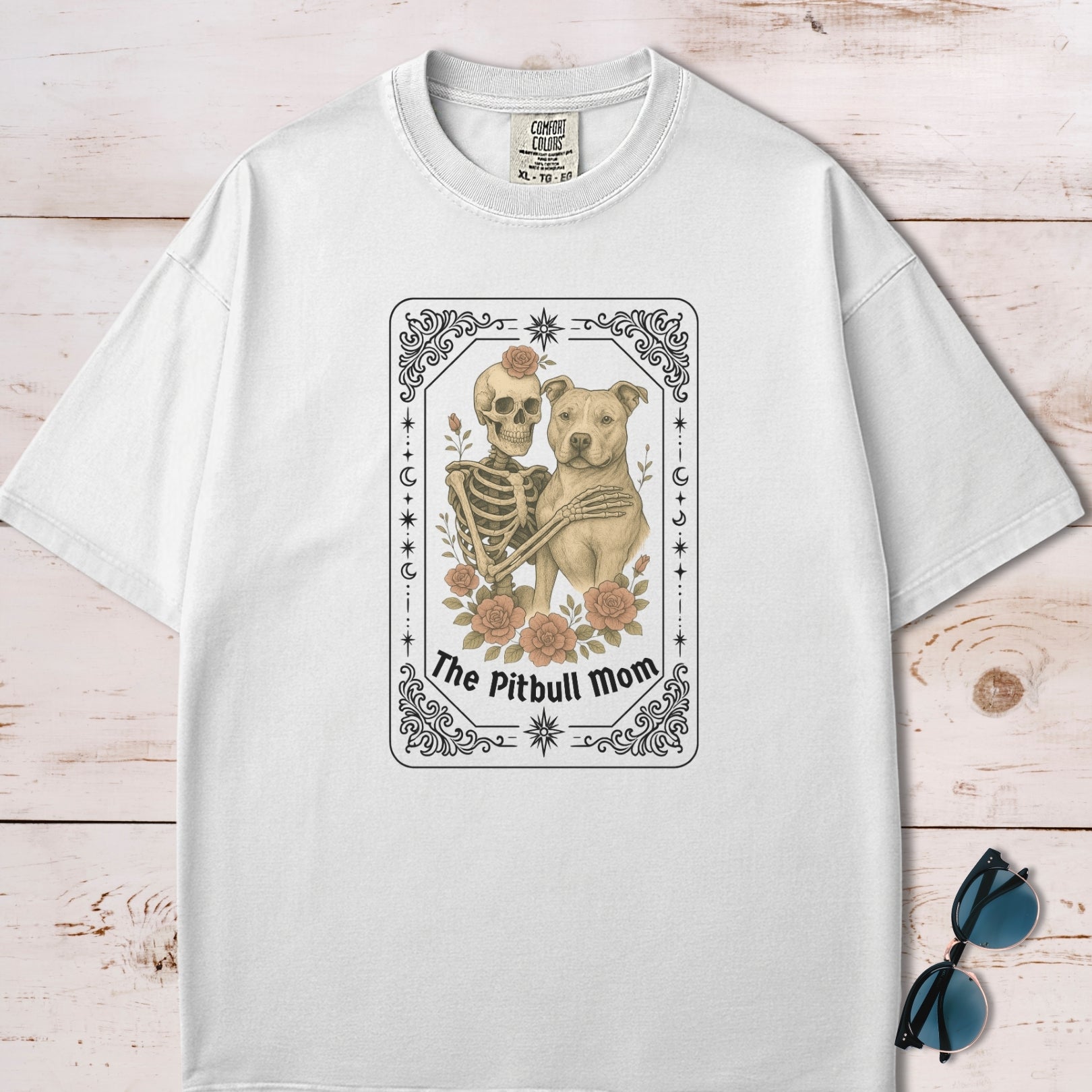 The Pitbull Mom Tarot Card Skeleton T-shirt
