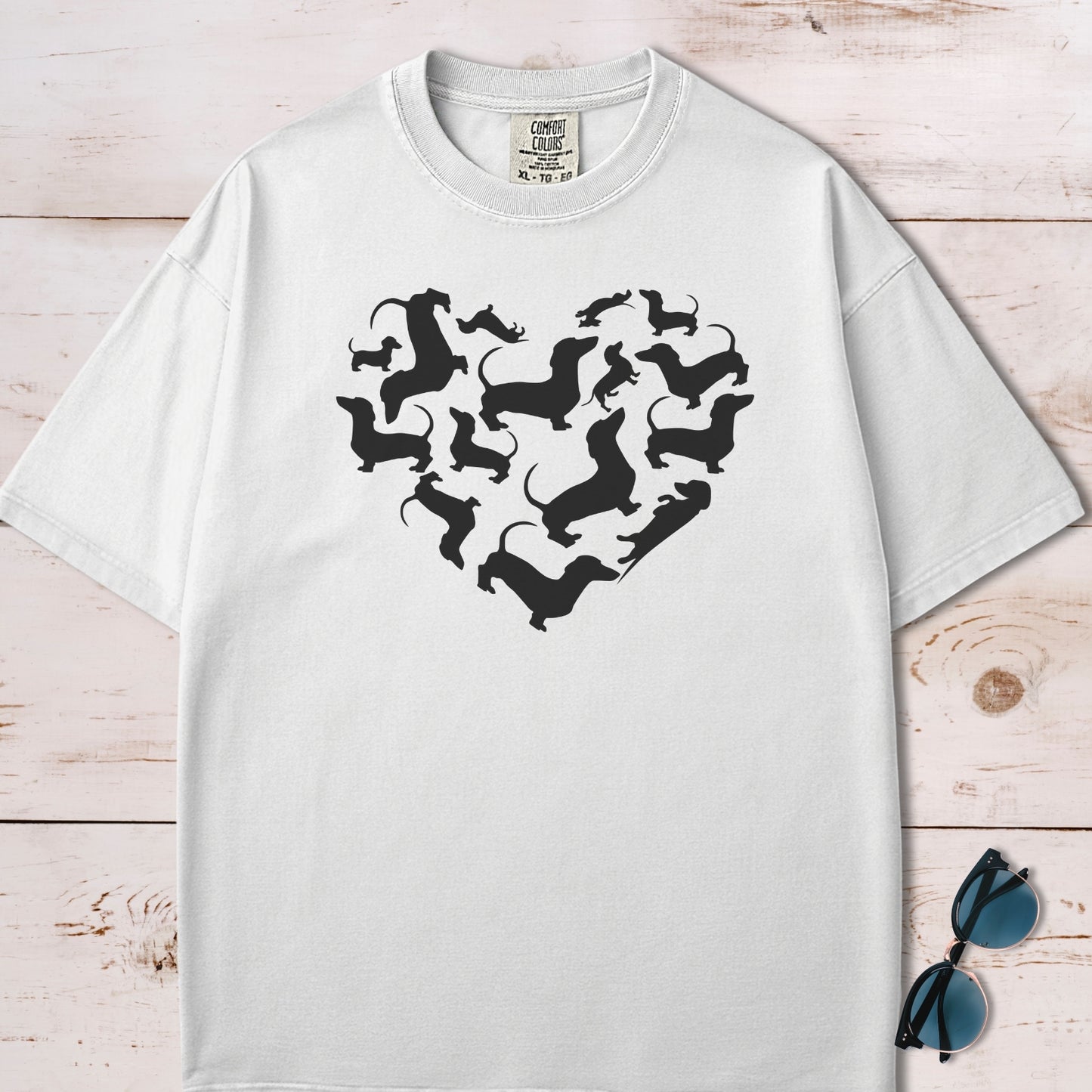Dachshunds Heart Mosaic T-Shirt
