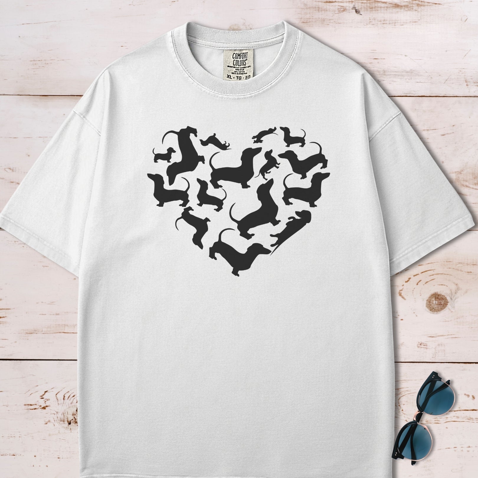 Dachshunds Heart Mosaic T-Shirt