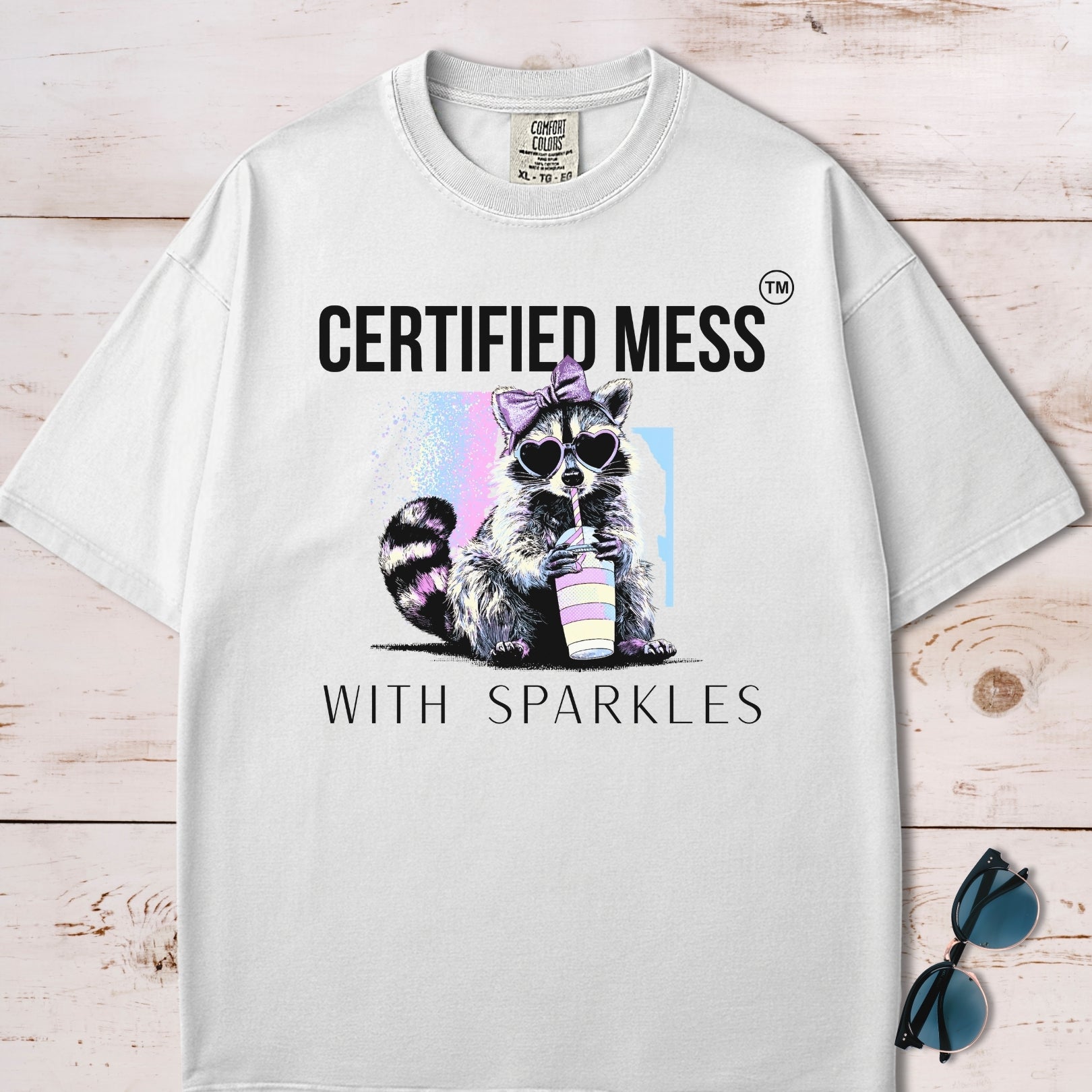 Certified Mess With Sparkles Raccoon T-Shirt