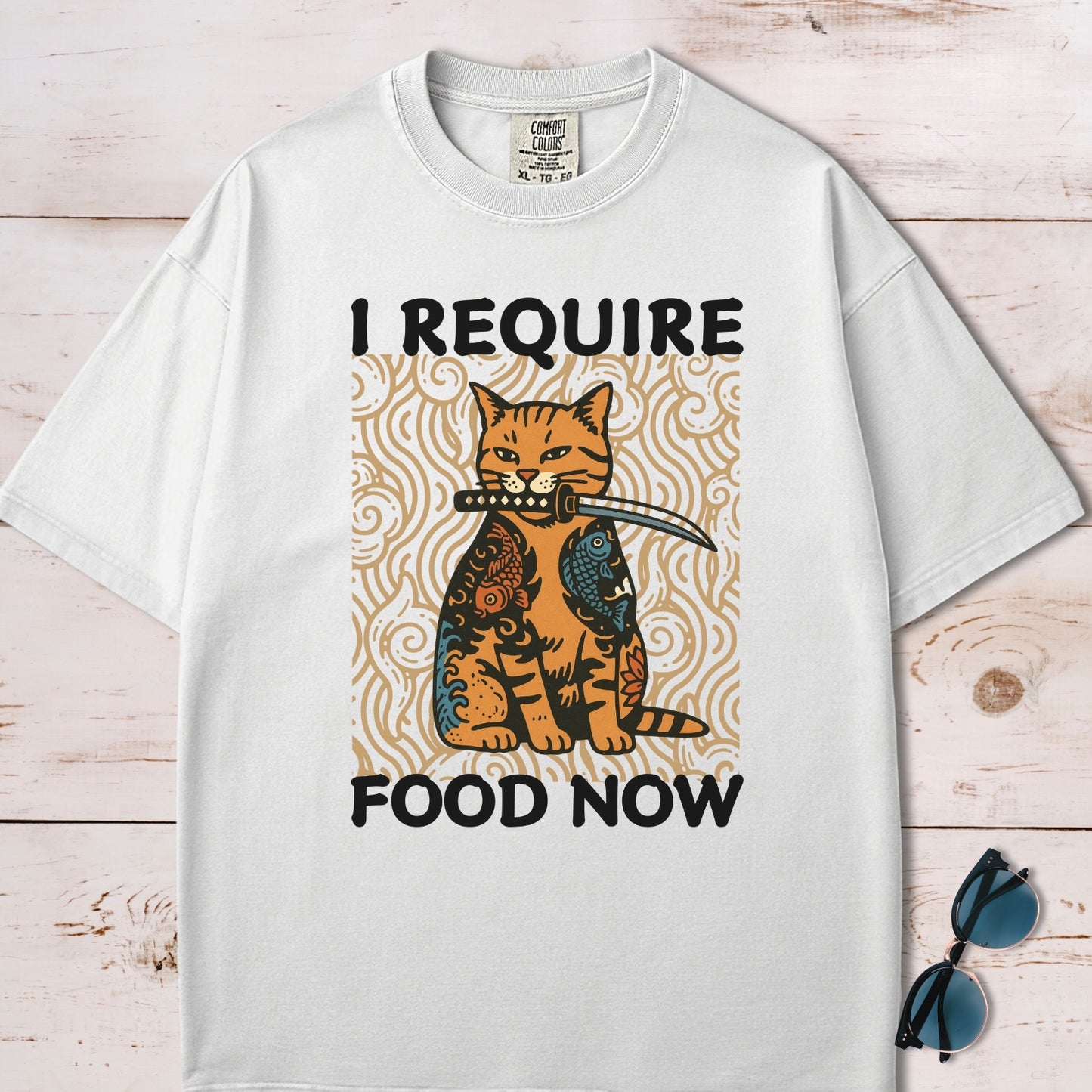 I Require Food Now Samurai Cat T-Shirt