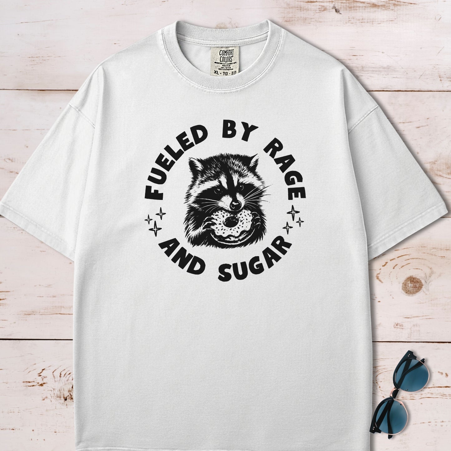 Fueled By Rage And Sugar Raccoon T-Shirt