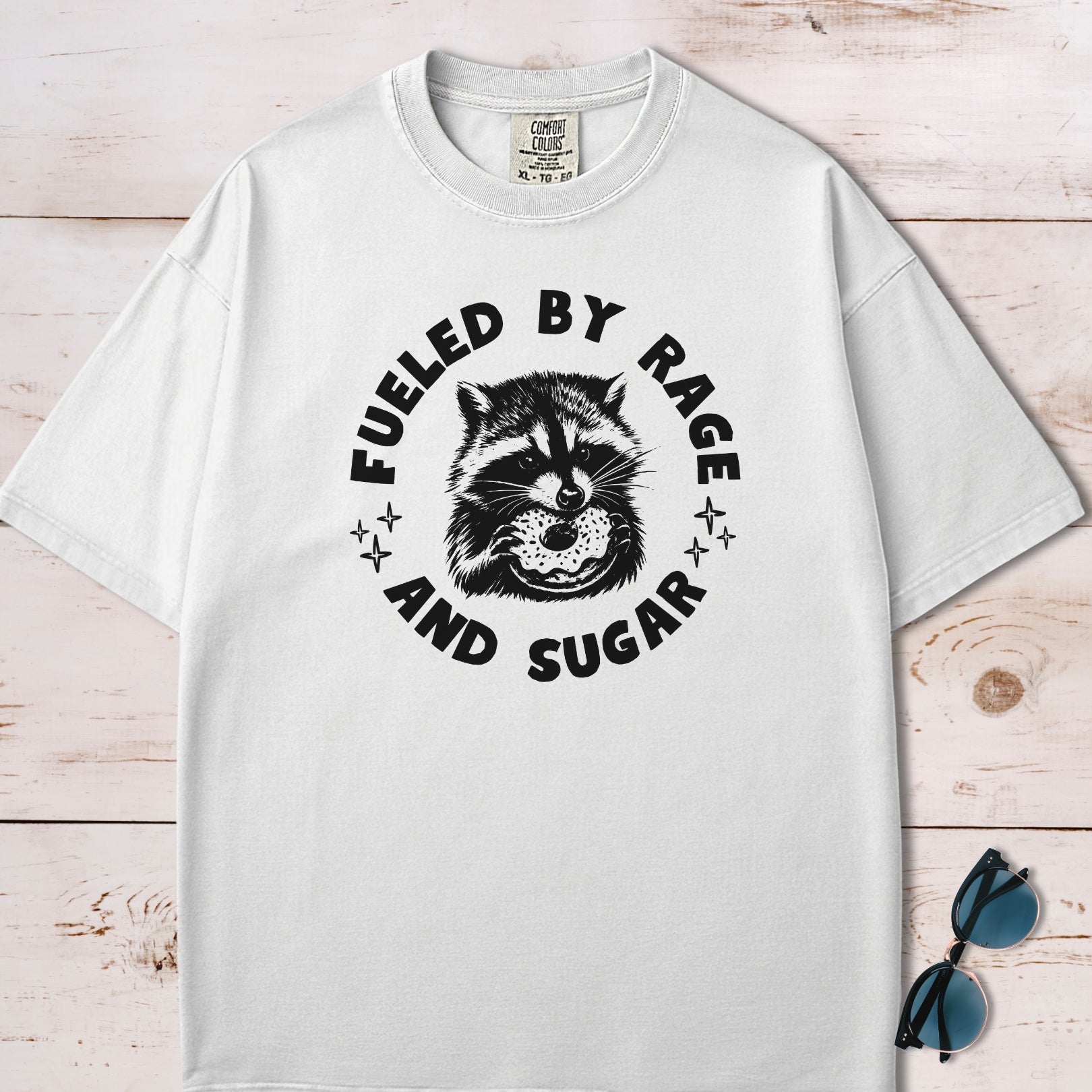 Fueled By Rage And Sugar Raccoon T-Shirt