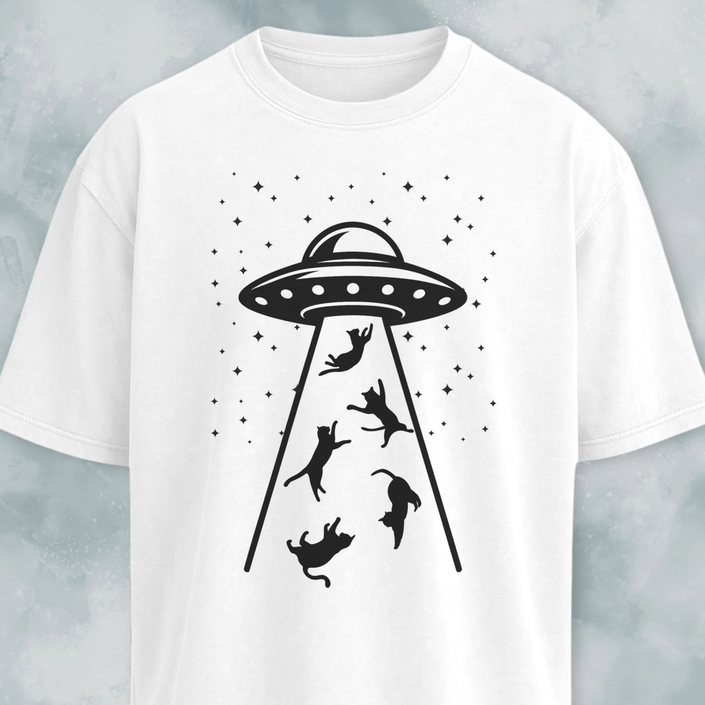 UFO Space Invasion Cat Abduction T-Shirt