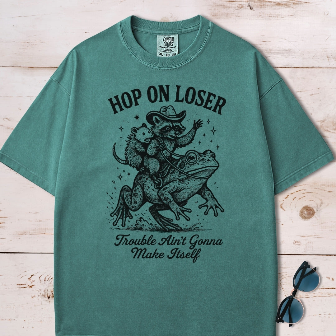 Chaotic Cowboy Raccoon Frog T-Shirt