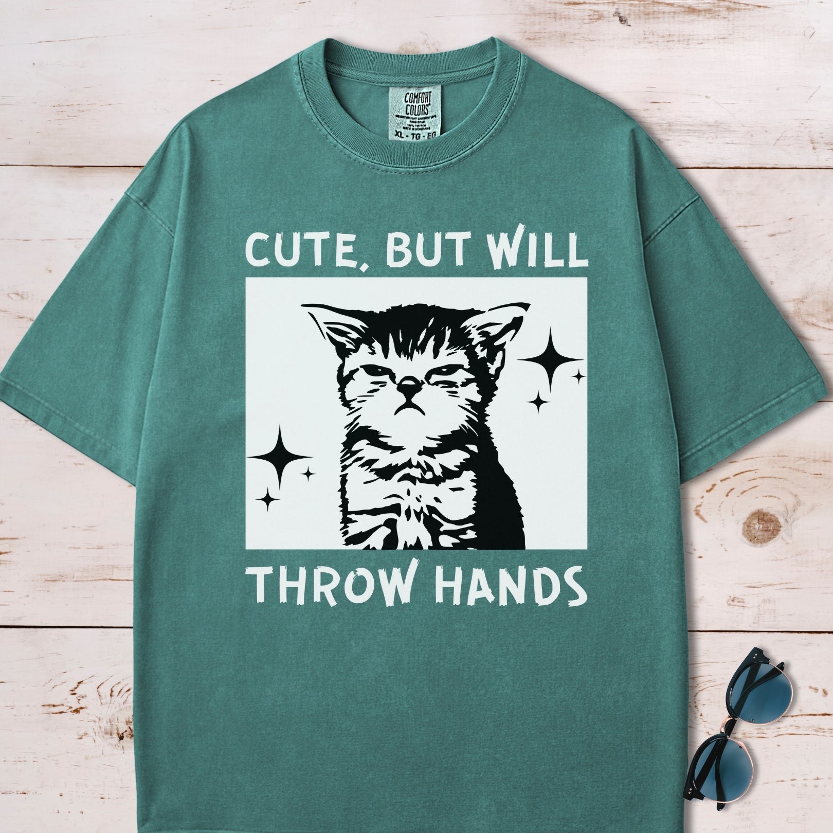Cute But Will Throw Hands White Version T-Shirt