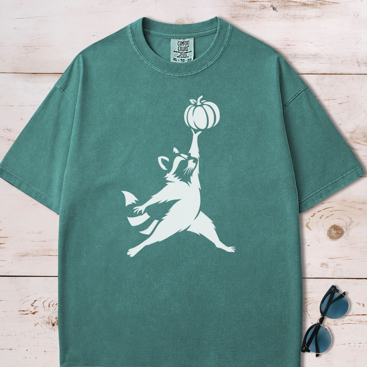 Raccoon Jordan Pumpkin Tshirt