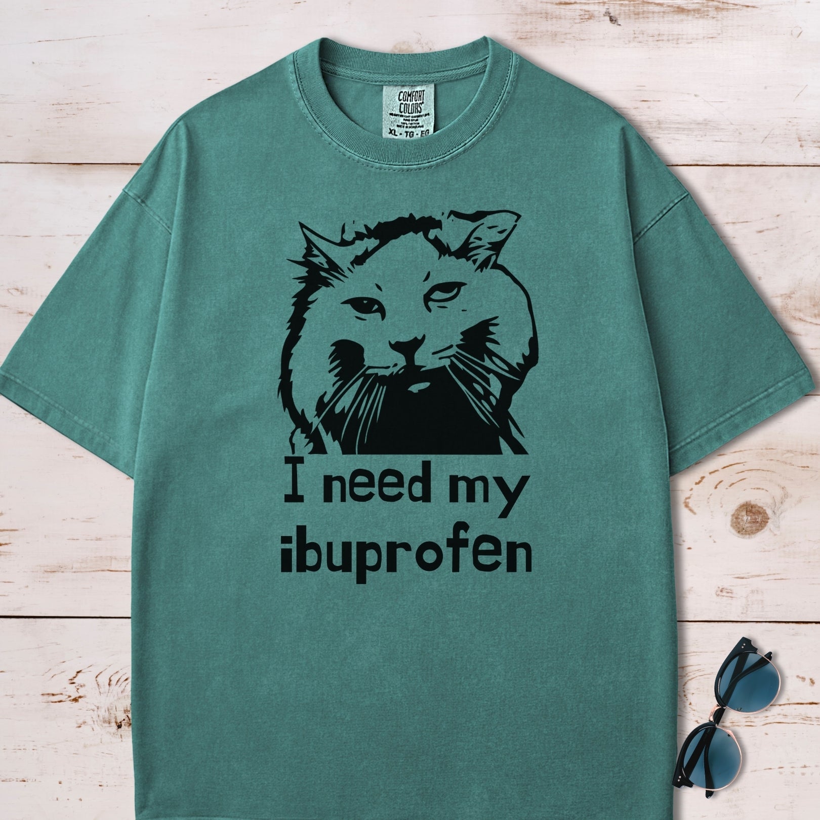 I Need My Ibuprofen Funny Cat T-Shirt