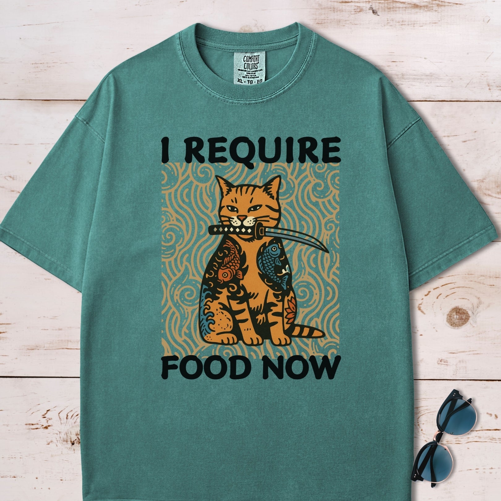I Require Food Now Samurai Cat T-Shirt