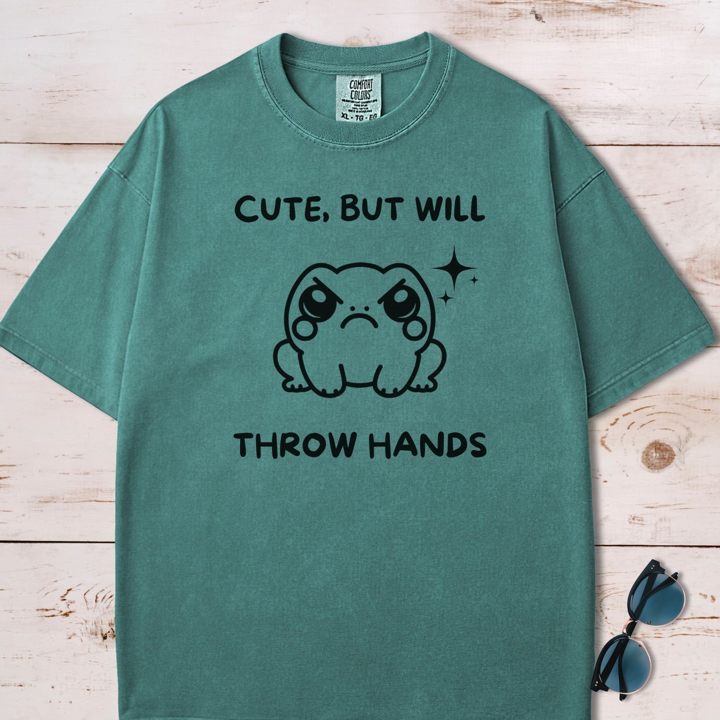 Cute But Will Throw Hands Frog T-Shirt