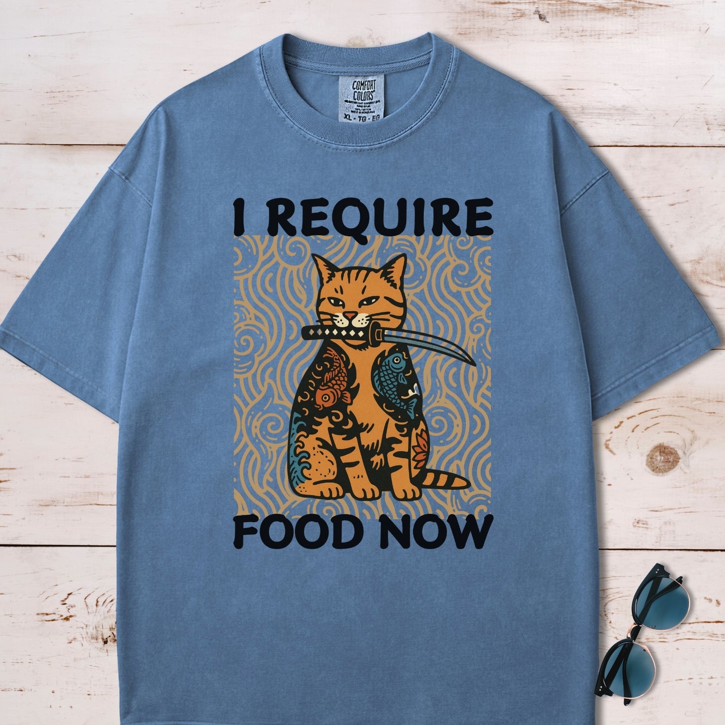 I Require Food Now Samurai Cat T-Shirt