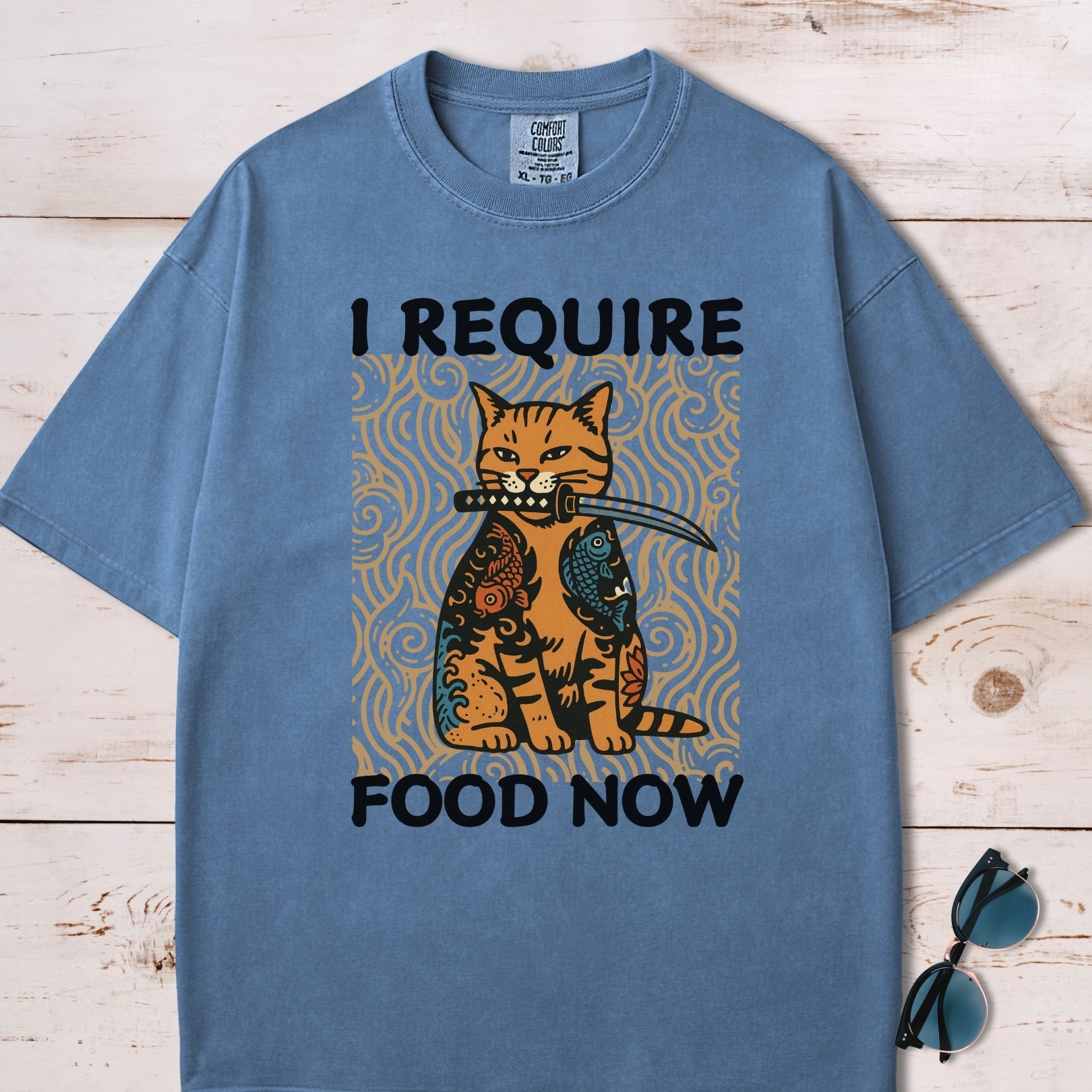 I Require Food Now Samurai Cat T-Shirt