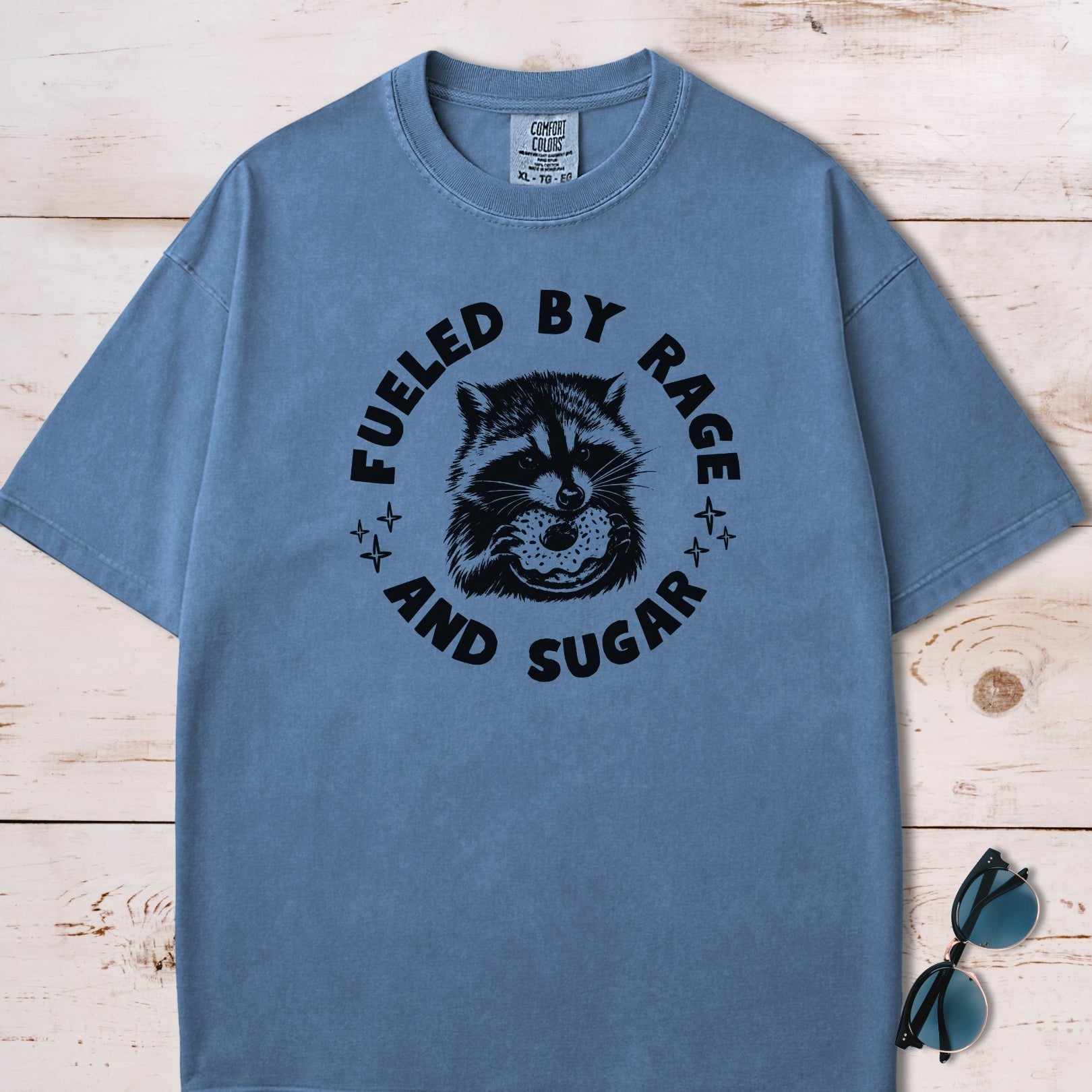 Fueled By Rage And Sugar Raccoon T-Shirt