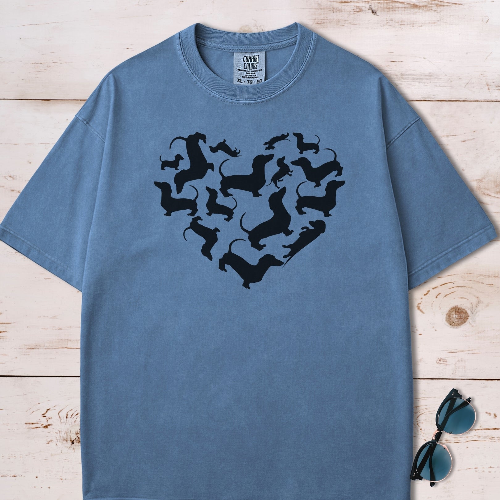 Dachshunds Heart Mosaic T-Shirt