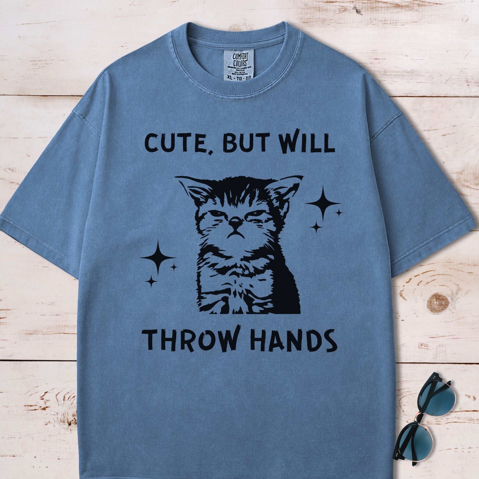 Cute But Will Throw Hands Cat T-Shirt