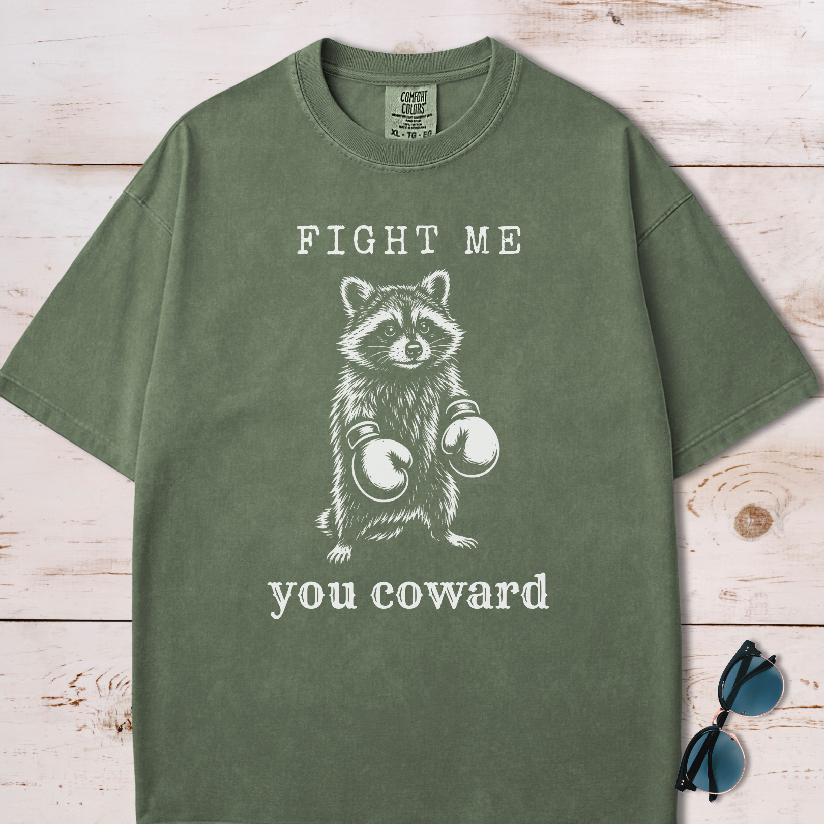 Fight Me You Coward Raccoon T-Shirt
