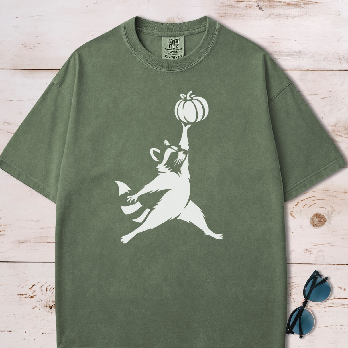 Raccoon Jordan Pumpkin Tshirt