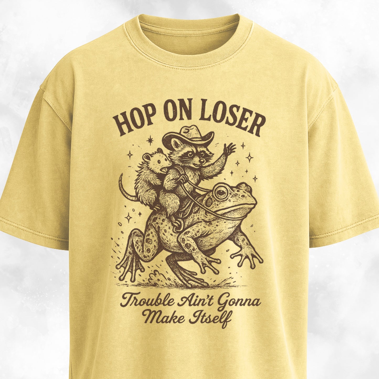 Chaotic Cowboy Raccoon Frog T-Shirt