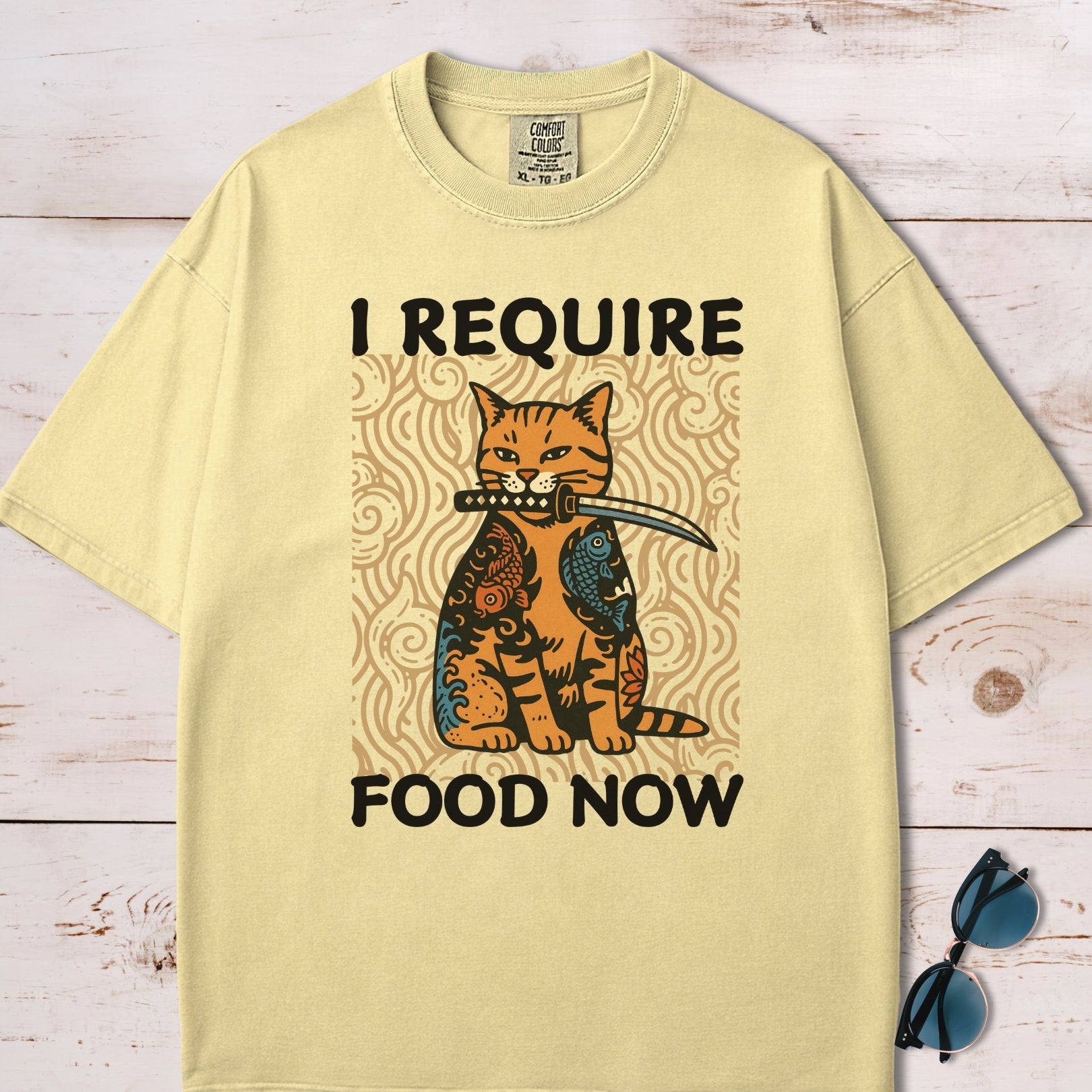 I Require Food Now Samurai Cat T-Shirt