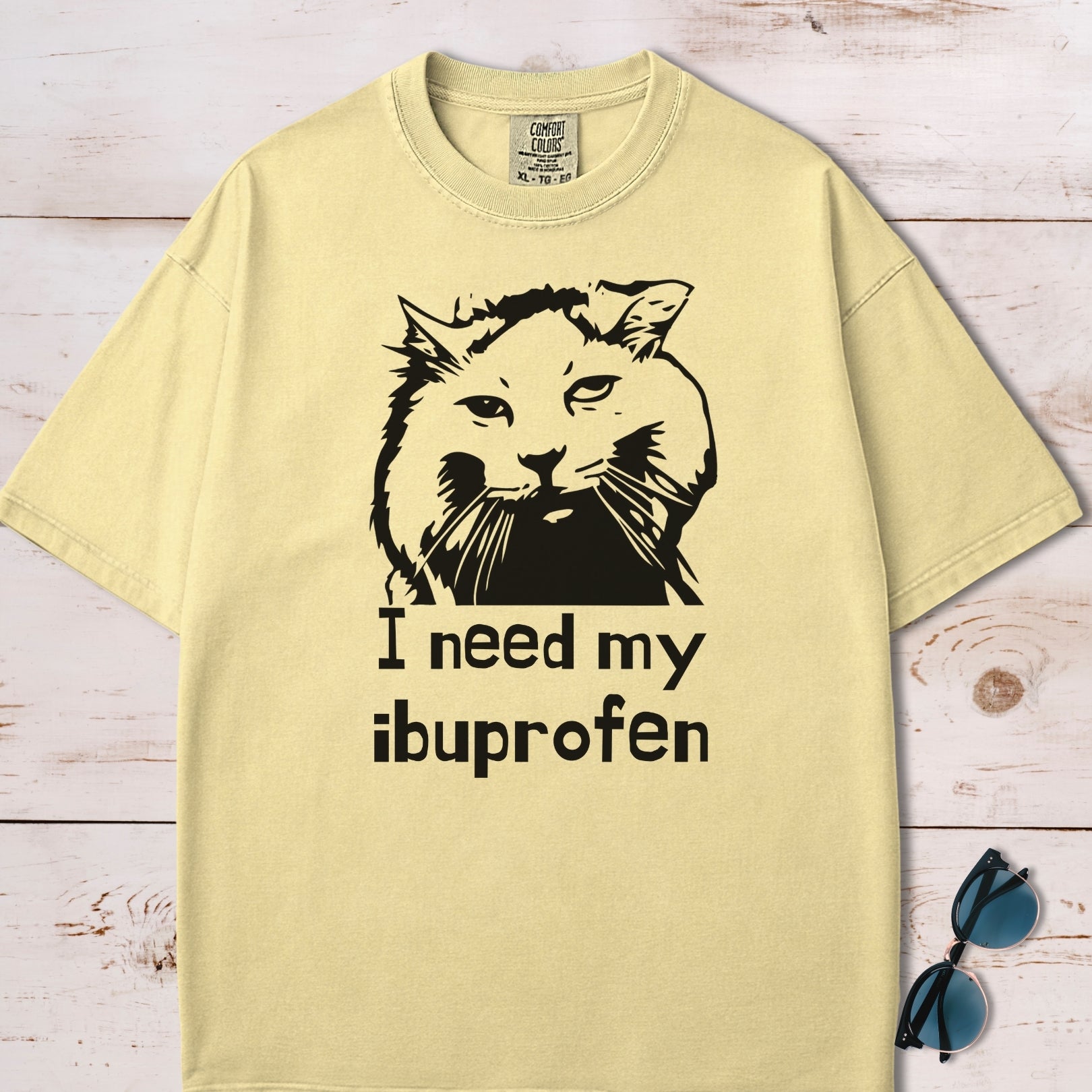 I Need My Ibuprofen Funny Cat T-Shirt