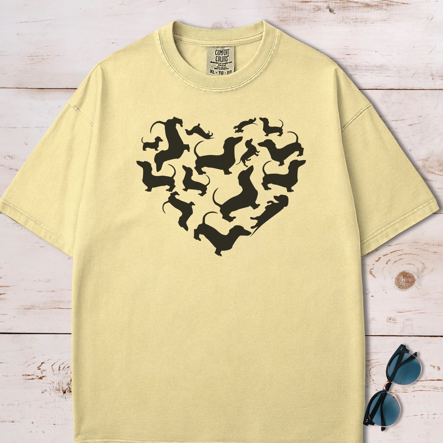 Dachshunds Heart Mosaic T-Shirt