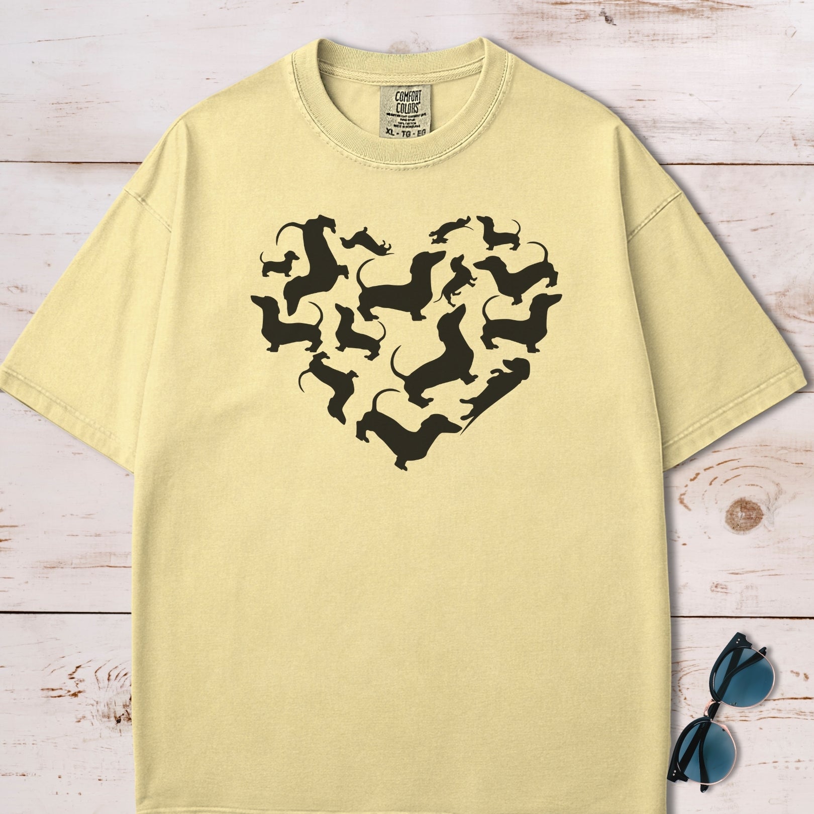 Dachshunds Heart Mosaic T-Shirt