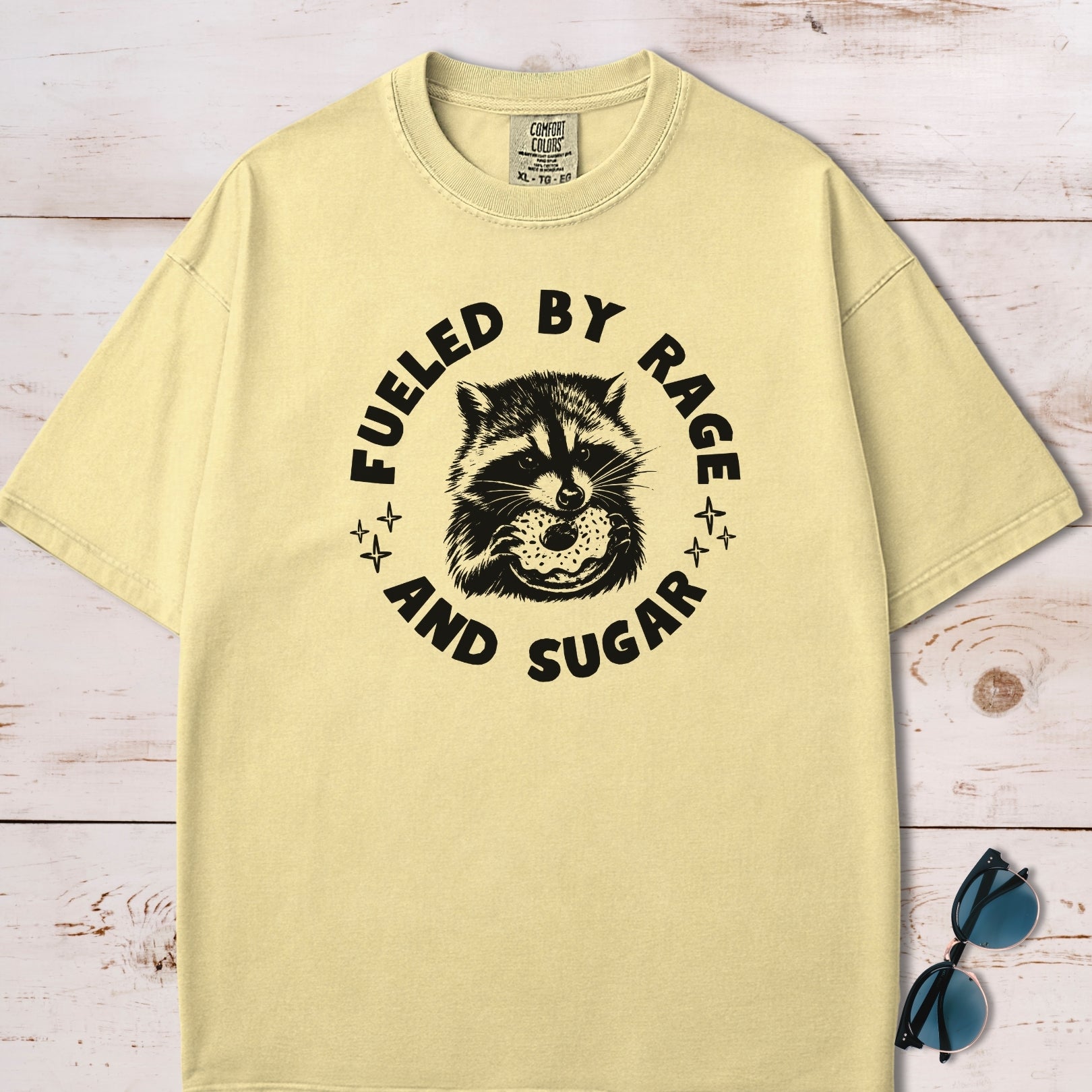 Fueled By Rage And Sugar Raccoon T-Shirt
