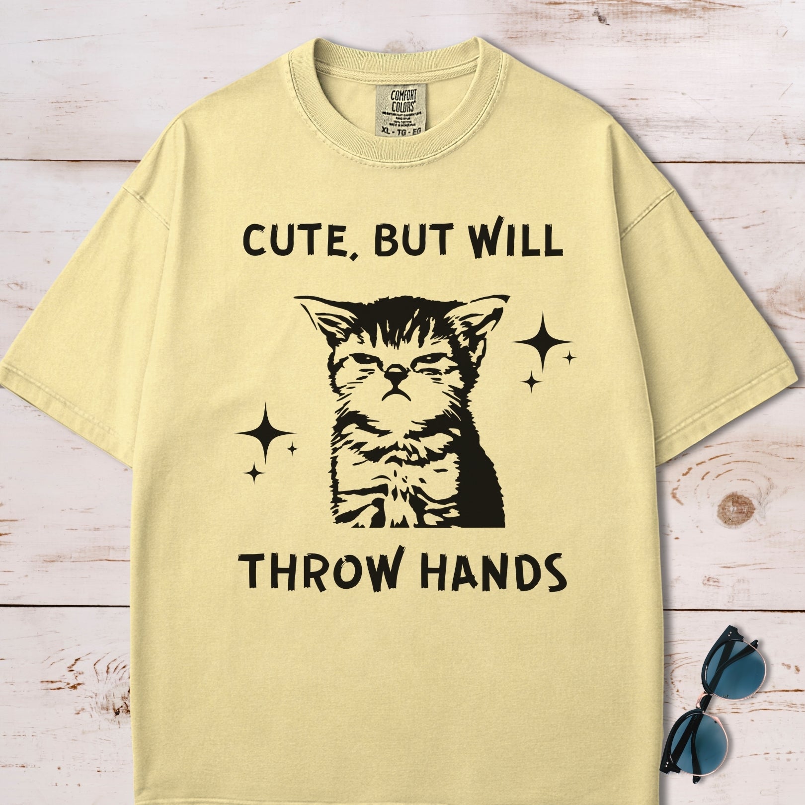 Cute But Will Throw Hands Cat T-Shirt