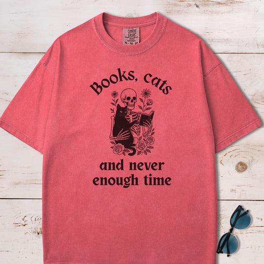 Books, Cats and Never Enough Time T-Shirt