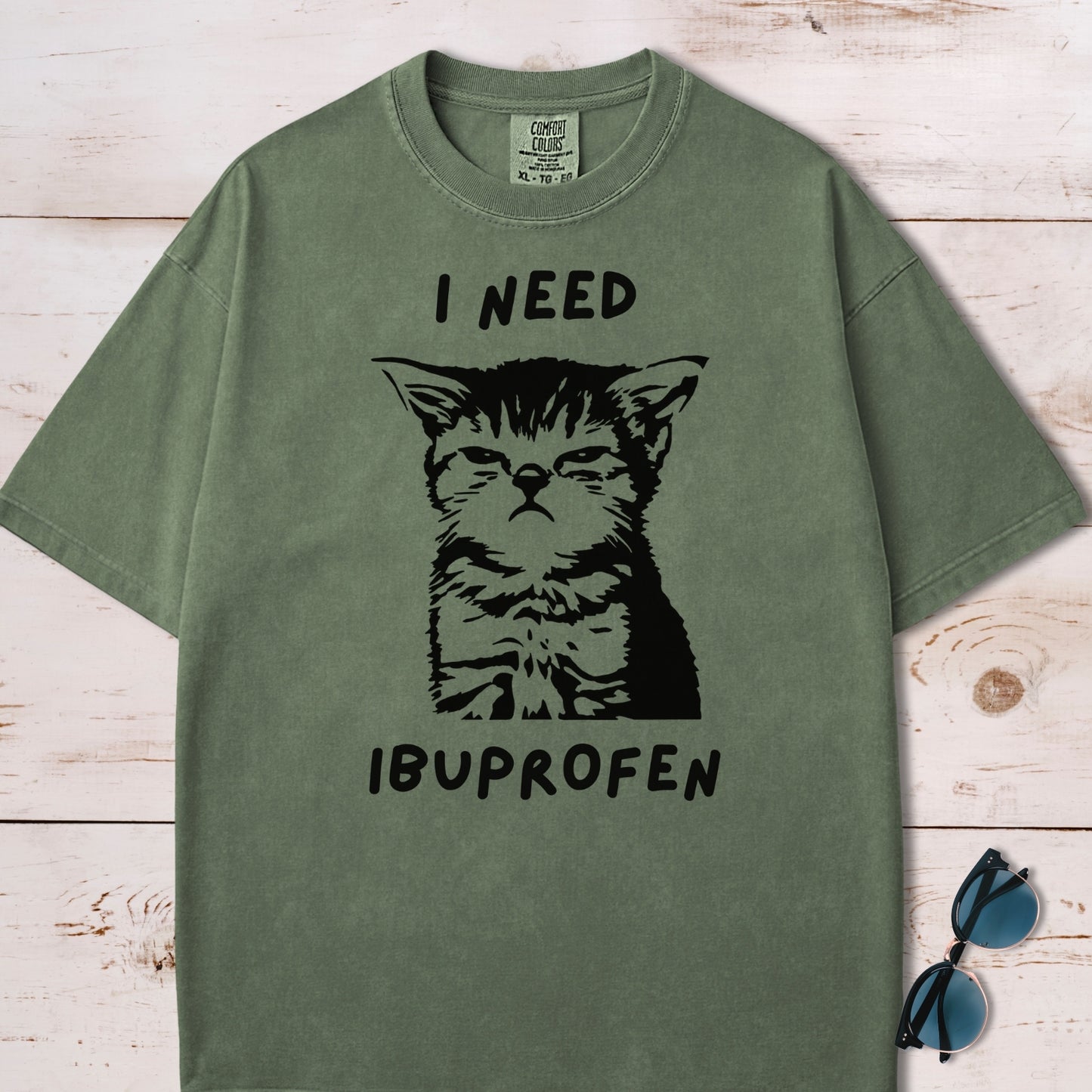 I Need Ibuprofen Funny Cat T-Shirt