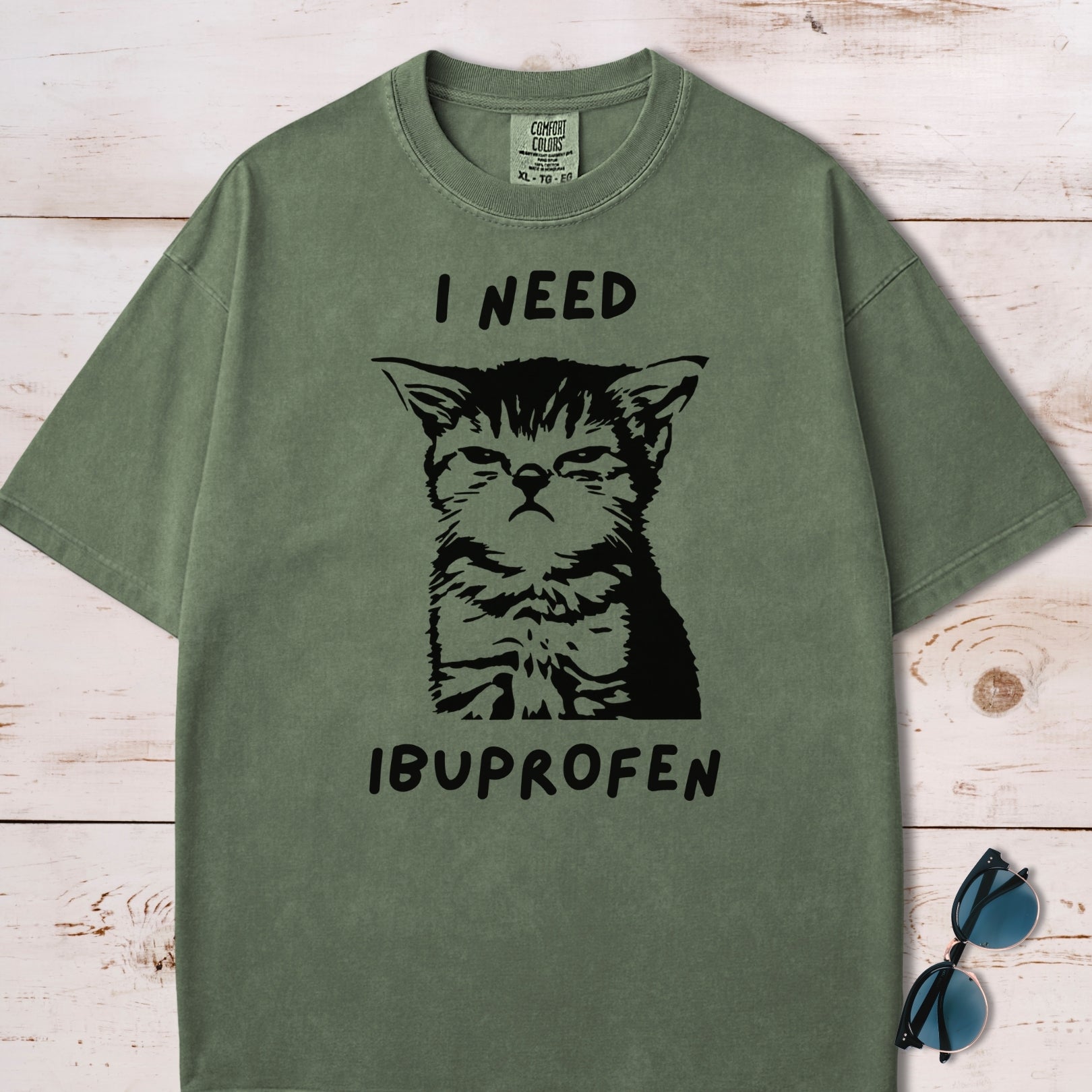 I Need Ibuprofen Funny Cat T-Shirt