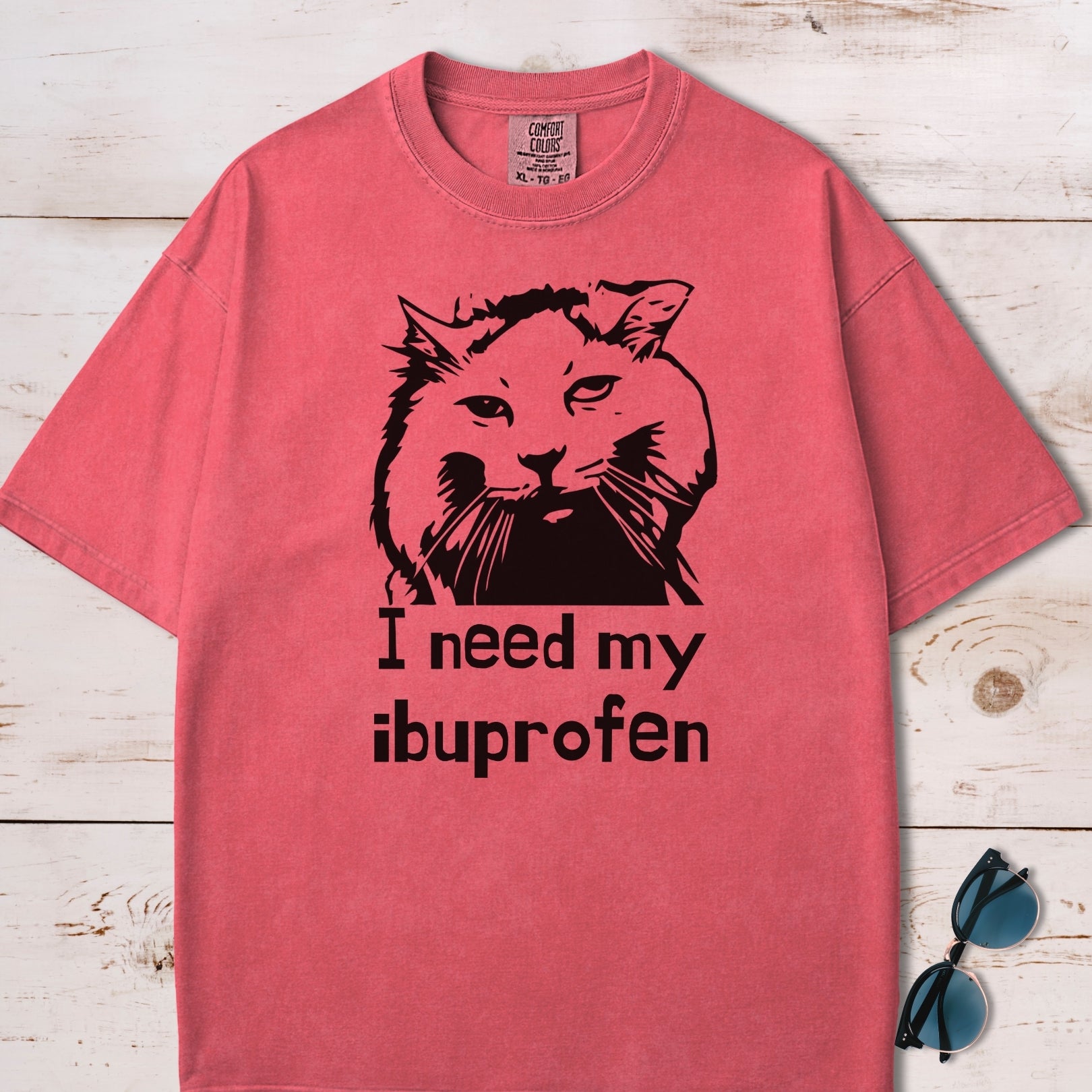 I Need My Ibuprofen Funny Cat T-Shirt