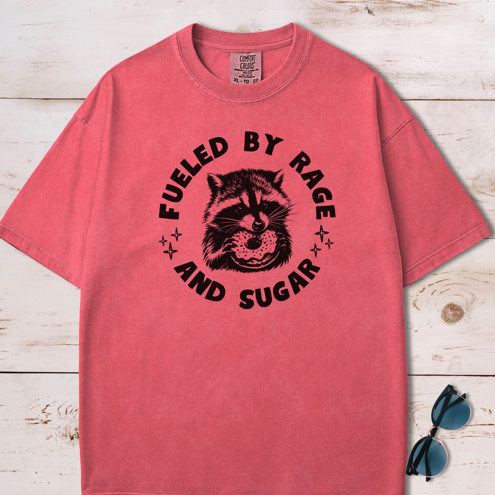 Fueled By Rage And Sugar Raccoon T-Shirt