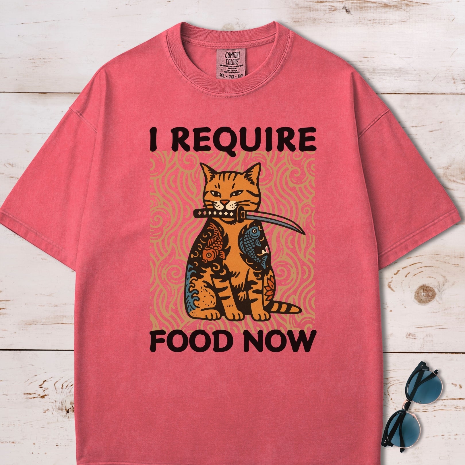 I Require Food Now Samurai Cat T-Shirt