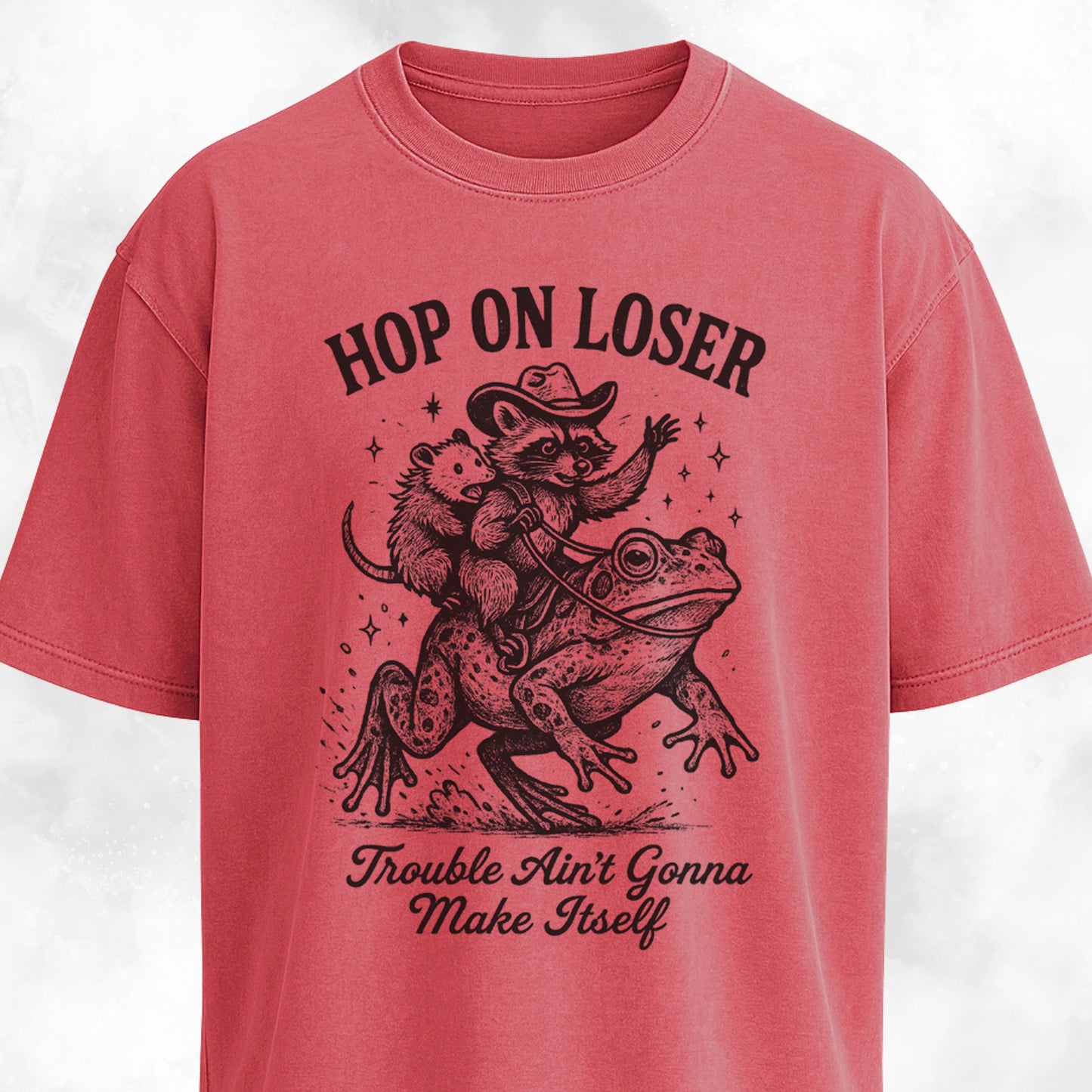 Chaotic Cowboy Raccoon Frog T-Shirt