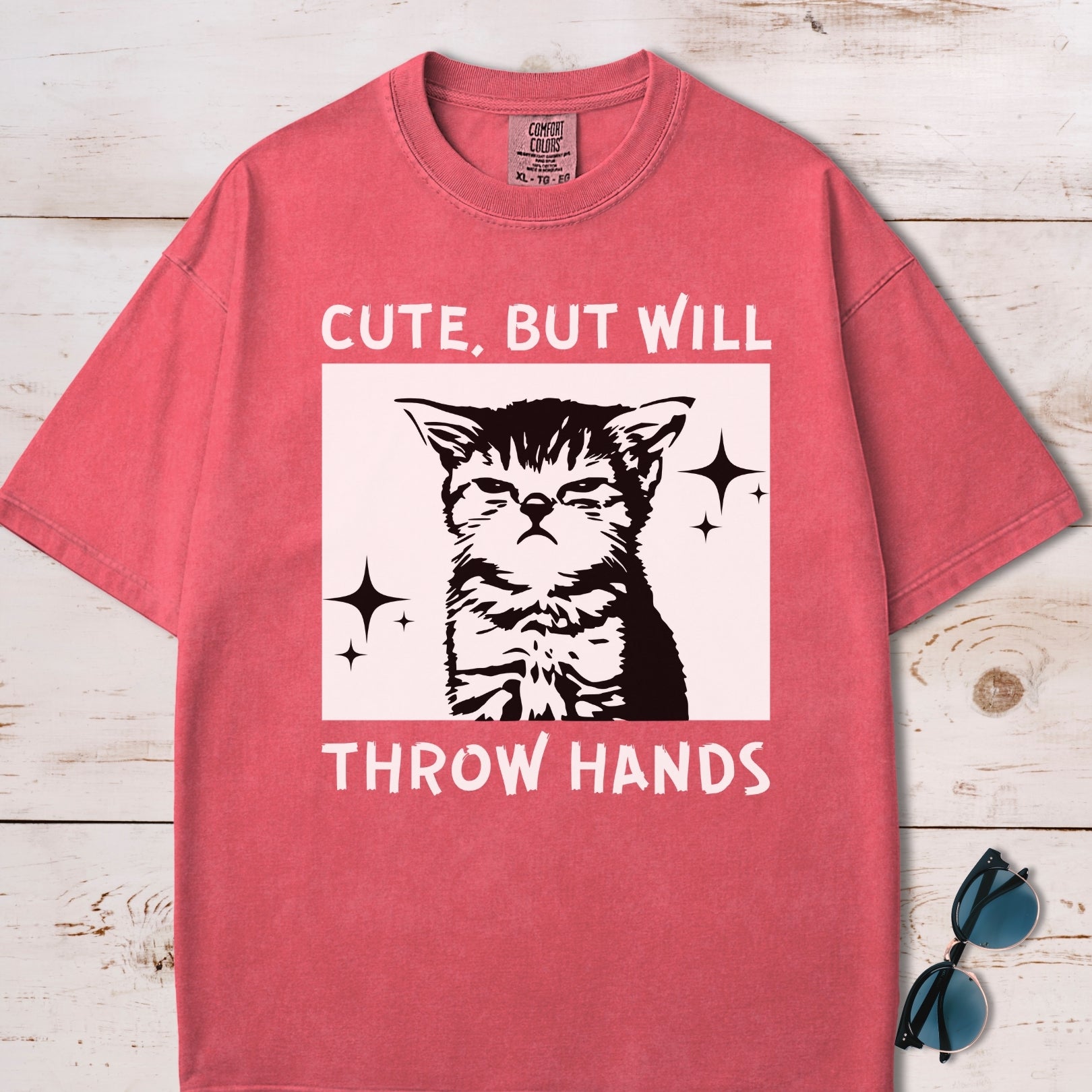 Cute But Will Throw Hands White Version T-Shirt