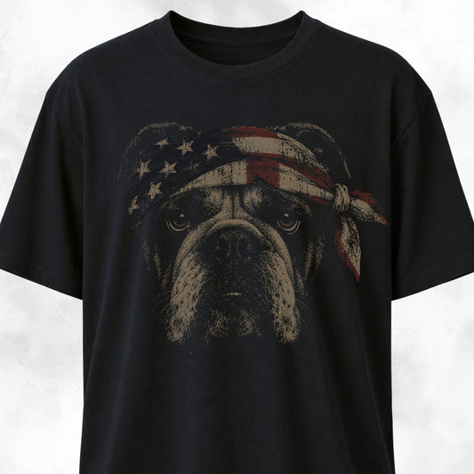 USA Bandana English Bulldog T-Shirt