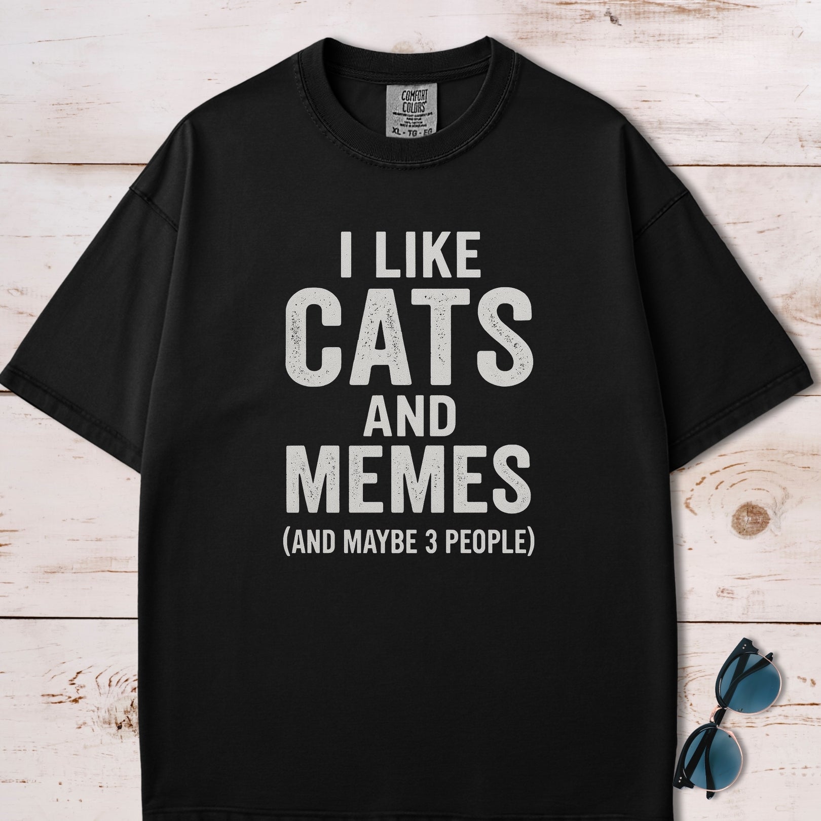 I Like Cats And Memes Sarcastic T-Shirt
