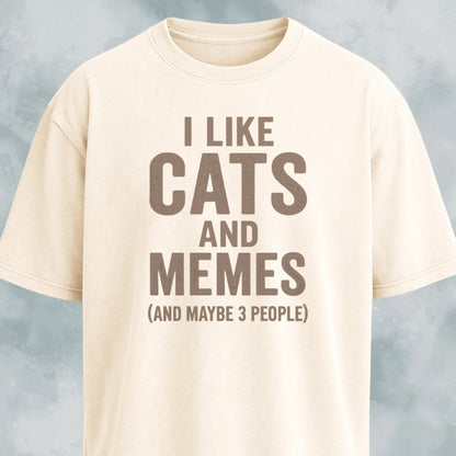 I Like Cats And Memes Sarcastic T-Shirt