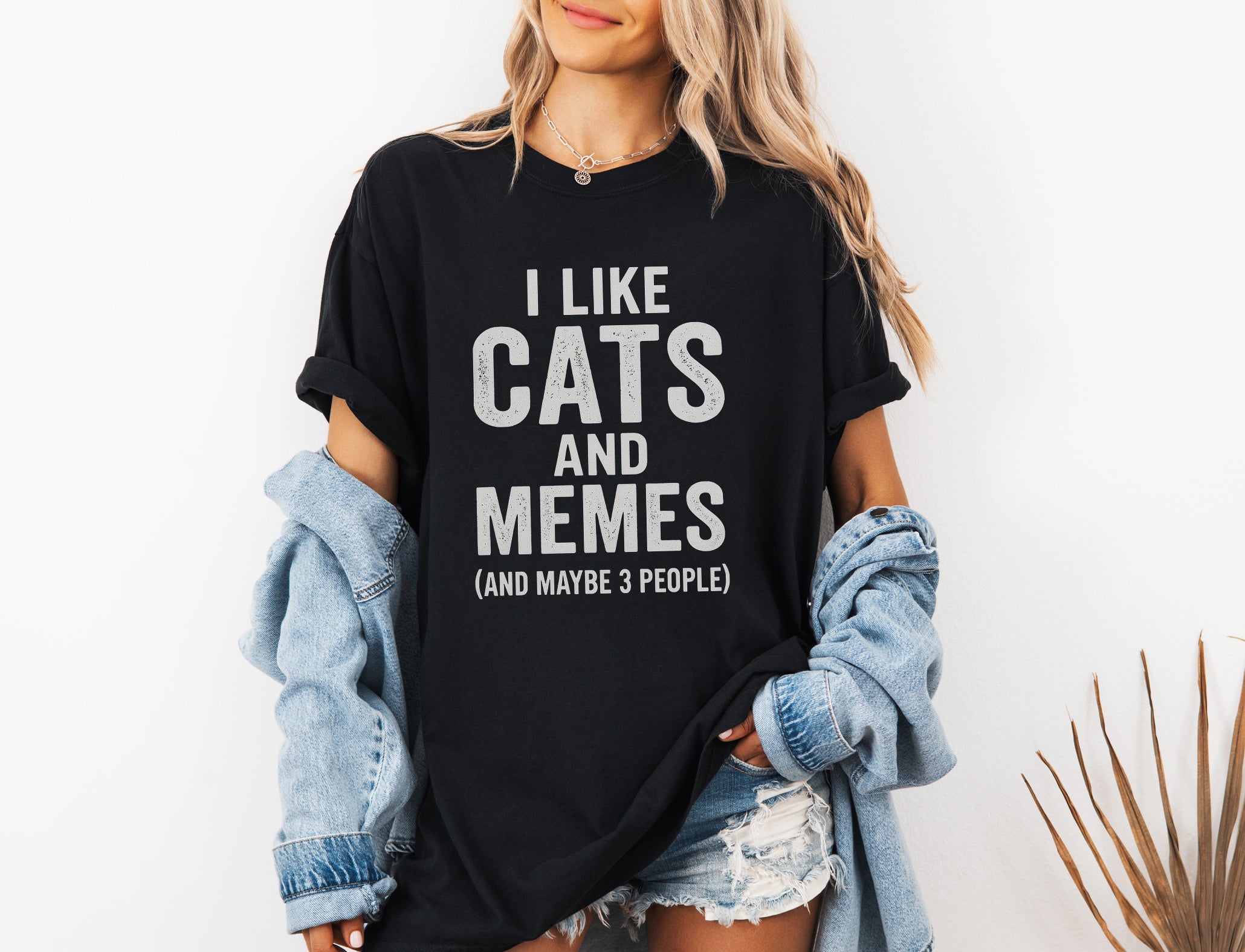 I Like Cats And Memes Sarcastic T-Shirt