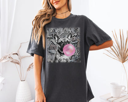 Pink Bubble Gum Cream Frenchie T-Shirt