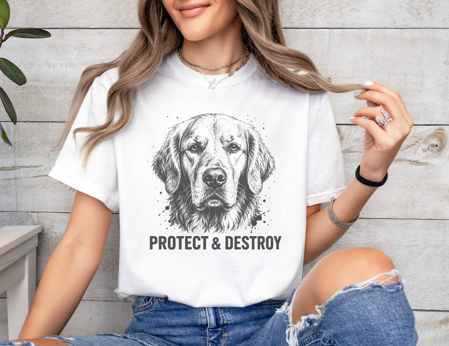 Protect And Destroy Golden Retriever T-Shirt