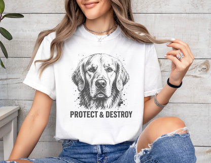 Protect And Destroy Golden Retriever T-Shirt