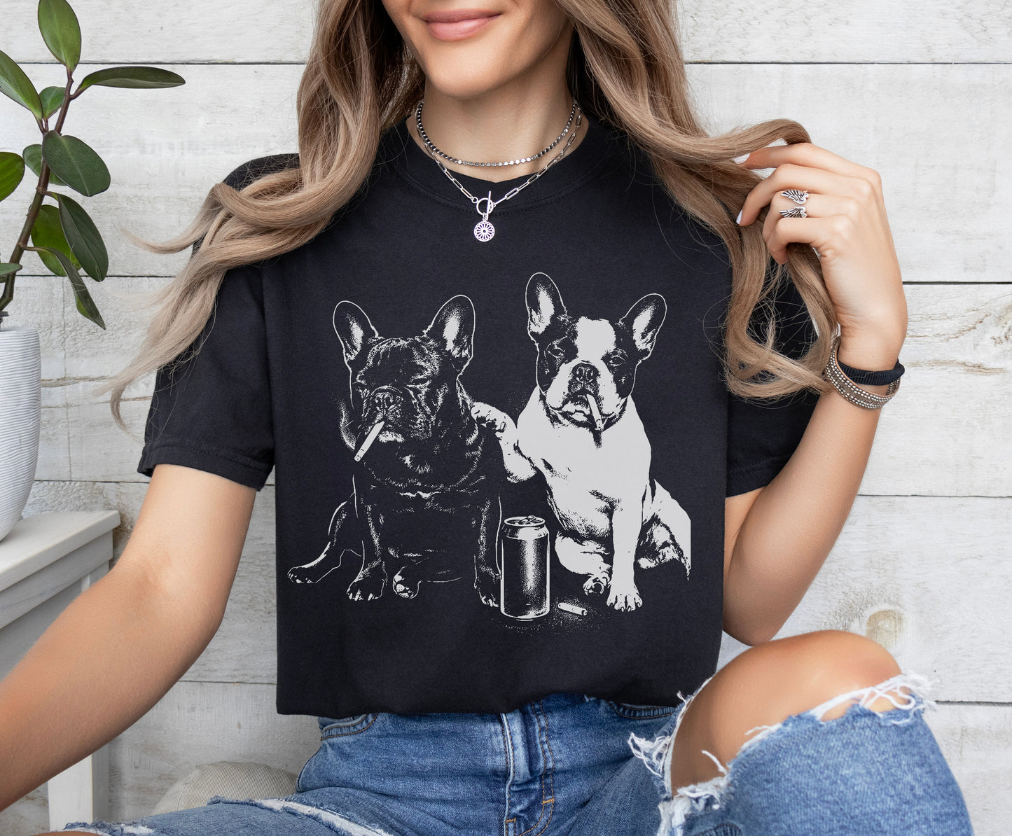 Frenchie Sad Buddies Revisited T-Shirt
