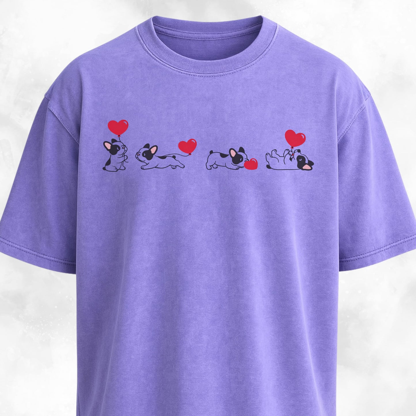 Frenchie Heart Balloon Collage T-Shirt
