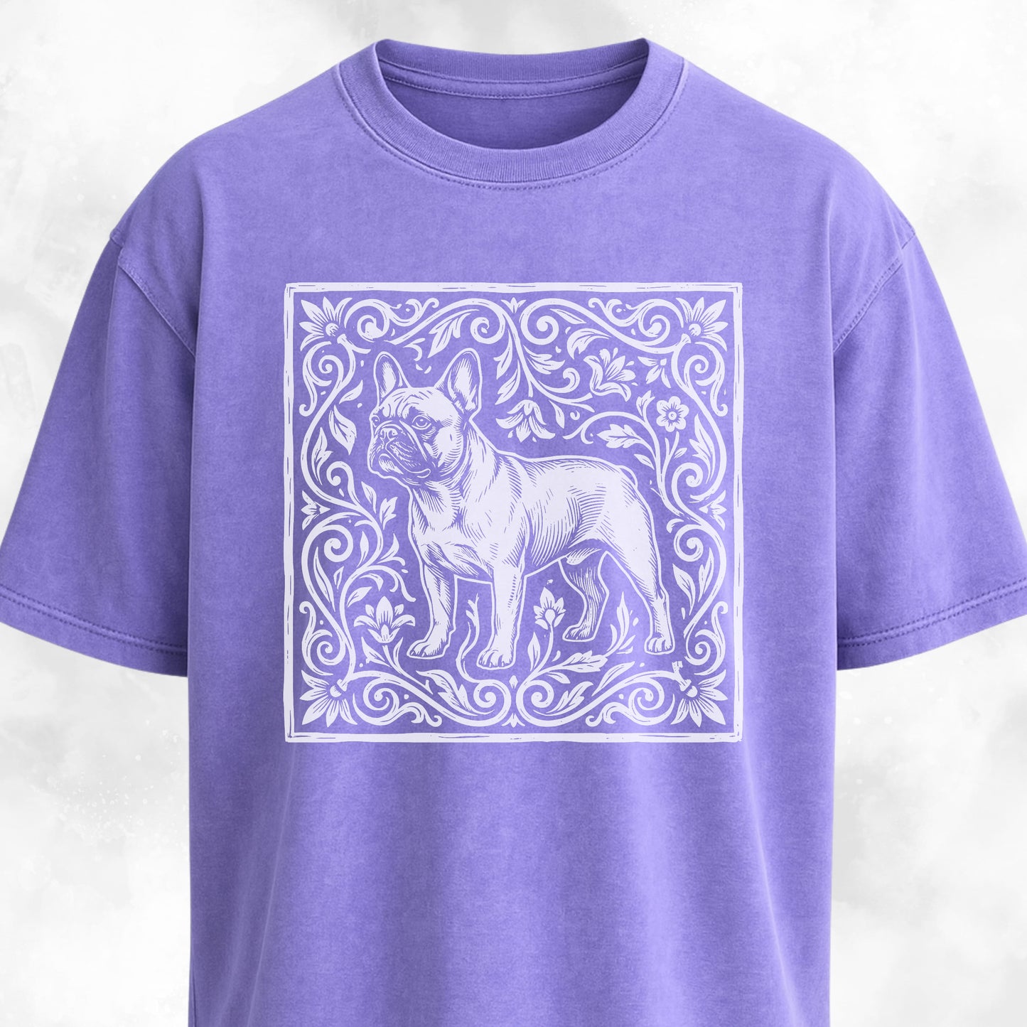 Folk-Art Floral Frenchie T-Shirt